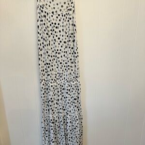 Maxi white polkadot dress